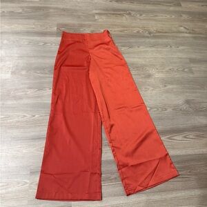 Women's Orange Wide-Leg Pants